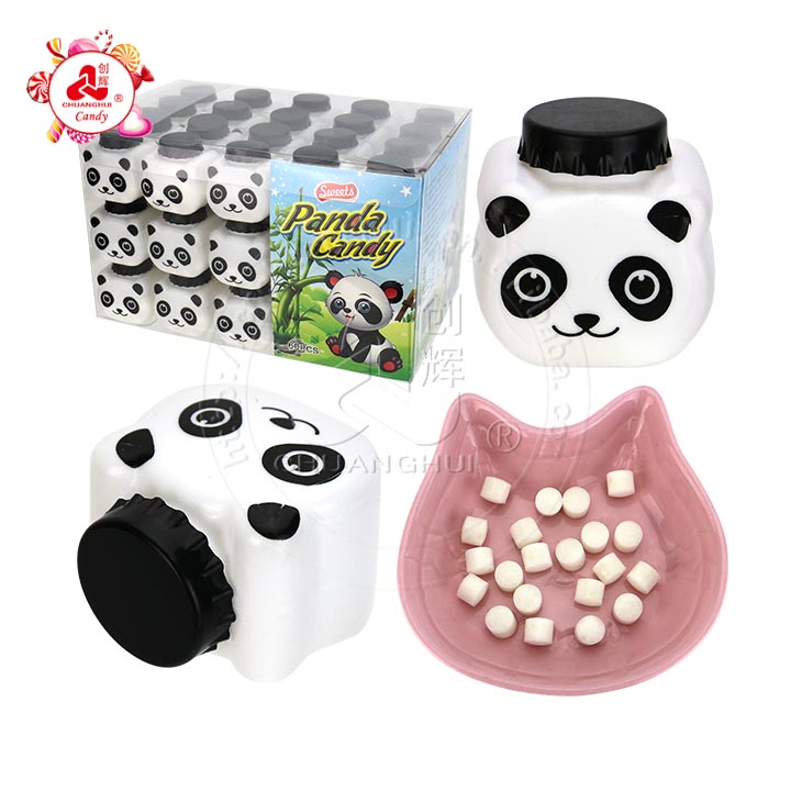 Panda head bottle with yogurt pressed tablet candy CH-N689