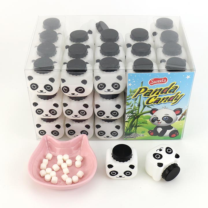Panda head bottle with yogurt pressed tablet candy CH-N689