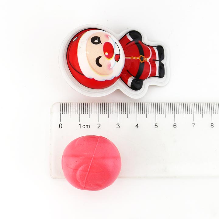 3D christmas candy santa claus and snowman shape soft gummy candy ball with jam filling CH-J558