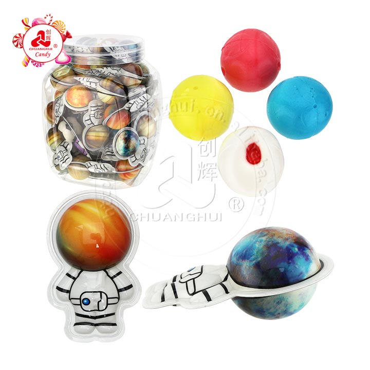 3D Planet Astronauts shape soft gummy candy ball with jam filling CH-J559