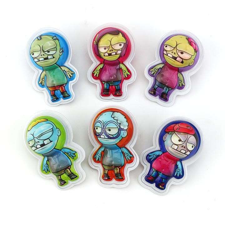 3D Halloween zombie shaped soft gummy candy ball with jam filling CH-J560