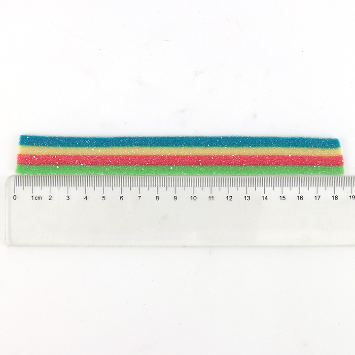 12g long sour rainbow belt flat soft gummy candy strip CH-J563