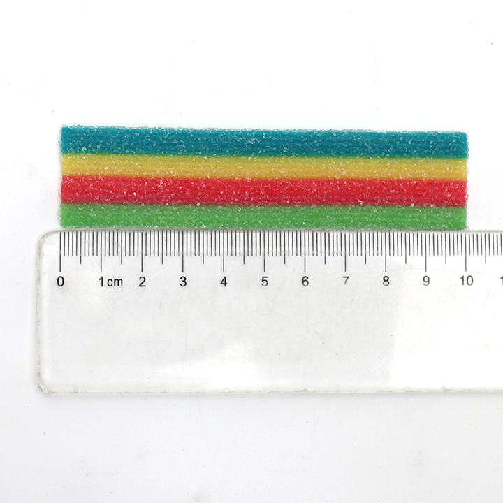 7.5g rainbow belt shaped sour soft gummy candy in bag CH-J564
