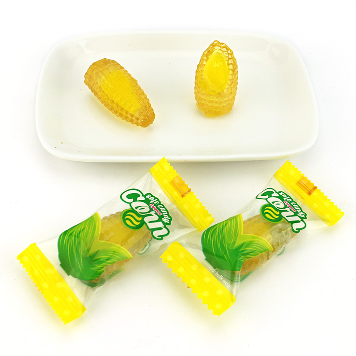 Corn shaped vegetable gum gel Soft candy with corn flavor jam filling CH-J565