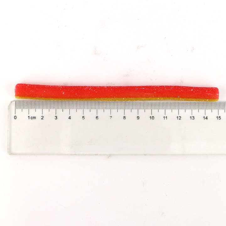 HALAL double colors licorice sour stick soft gummy candy strips with sour powder filling CH-J566