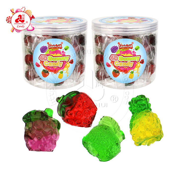 4D fruit shape gel jelly soft gummy candy CH-J569