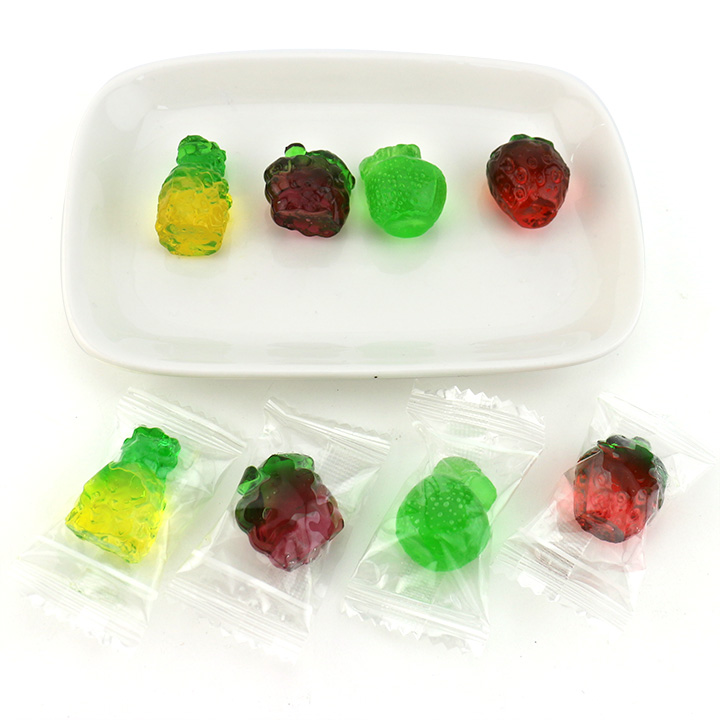Supply 4D fruit shape gel jelly soft gummy candy CH-J569