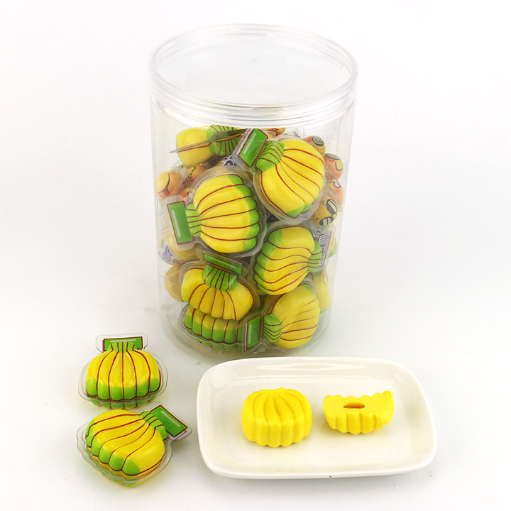 Halal 3D banana skewers shaped soft gummy candy with jam filling CH-J568