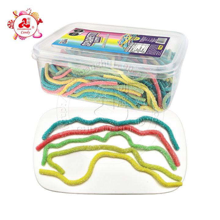 900g Colorful sour gummy noodle gummy rope soft candy in box CH-J575