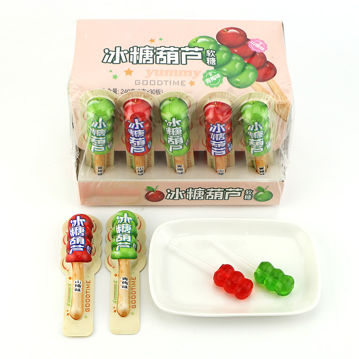 2024 Bingtanghulu shaped soft gummy lollypop jellypop CH-J577