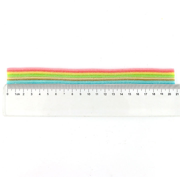 2024 new Sour powder filled Rainbow Gummy strip soft candy CH-J582