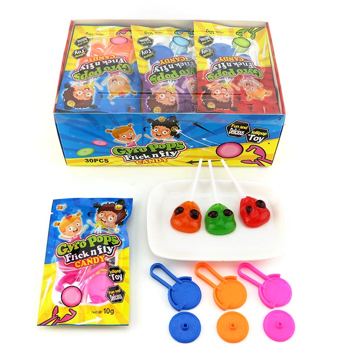Alien pop ejection flying saucer toy candy with alien face lollipop CH-T1275
