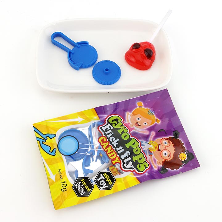 Alien pop ejection flying saucer toy candy with alien face lollipop CH-T1275