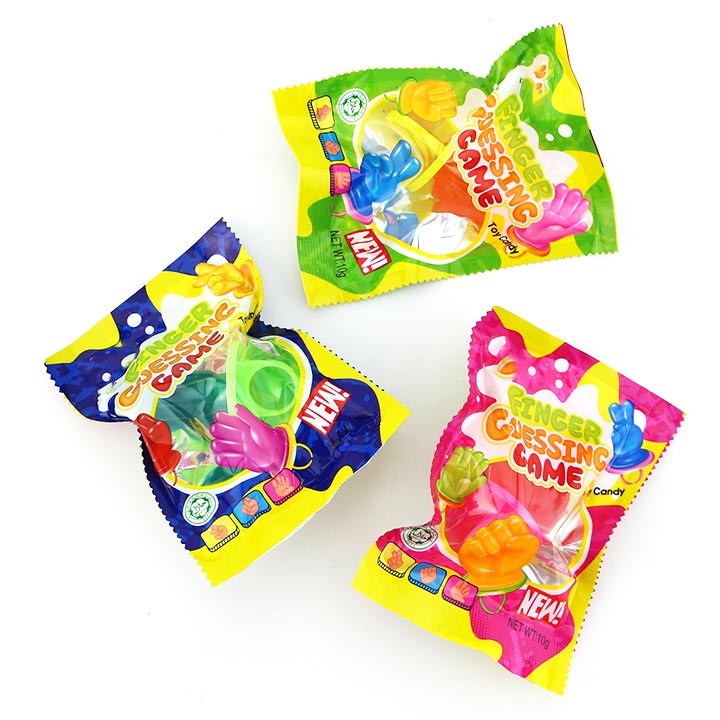 Guessing game Scissors-stone-cloth shaped ring pop lollipop toy candy CH-T1276