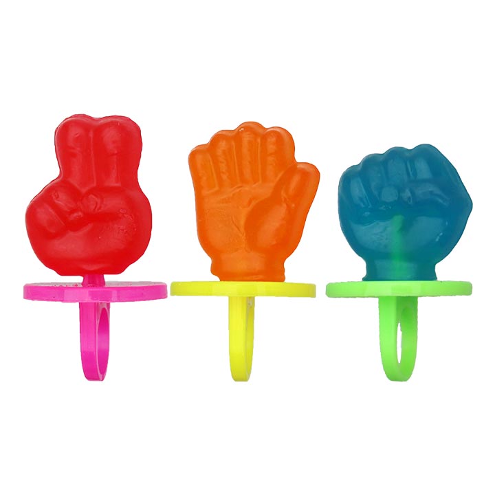 Guessing game Scissors-stone-cloth shaped ring pop lollipop toy candy CH-T1276