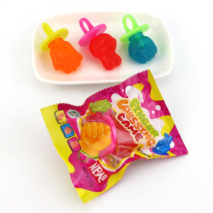 Guessing game Scissors-stone-cloth shaped ring pop lollipop toy candy CH-T1276