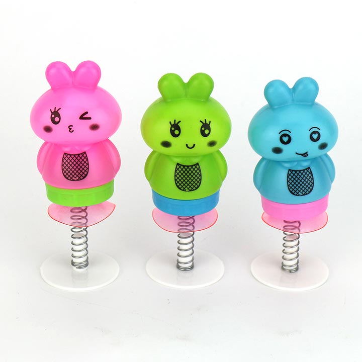 Bouncing rabbit toy spring jump suckers toy candy with sour powder candy CH-T1278