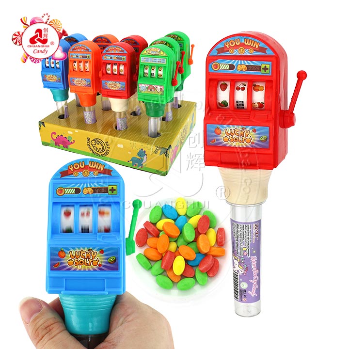 Slot machine lottery machine shape luck draw toy candy CH-TB223