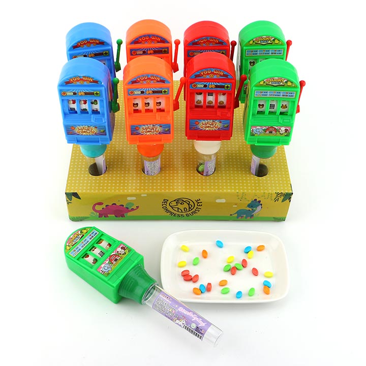Slot machine lottery machine shape luck draw toy candy CH-TB223