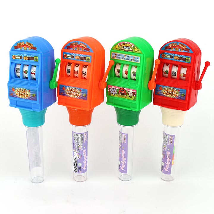 Slot machine lottery machine shape luck draw toy candy CH-TB223