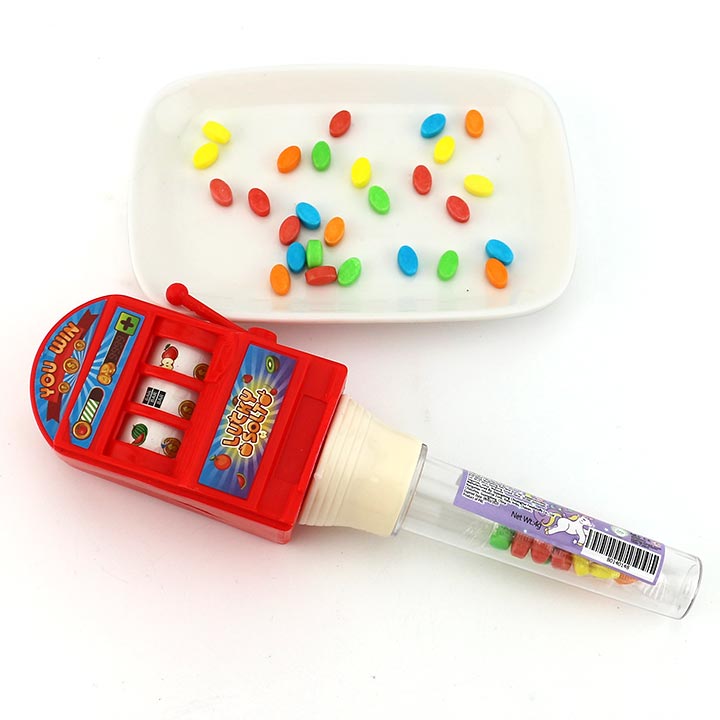 Slot machine lottery machine shape luck draw toy candy CH-TB223