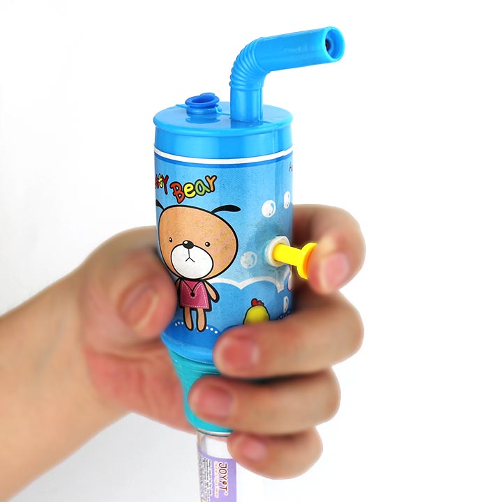 Cartoon straw beverage bottle shape water gun toy candy CH-TB224