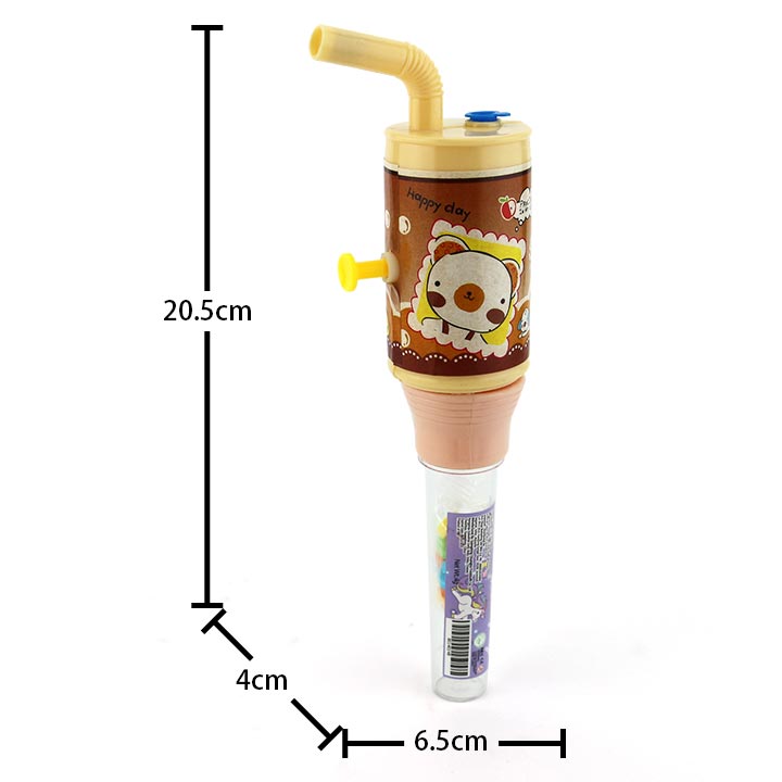 Cartoon straw beverage bottle shape water gun toy candy CH-TB224