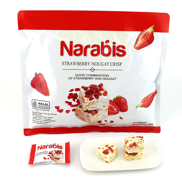 Narabis mixed flavors snowflake crisp cookies pastry cream nougat crisp candy CH-D122