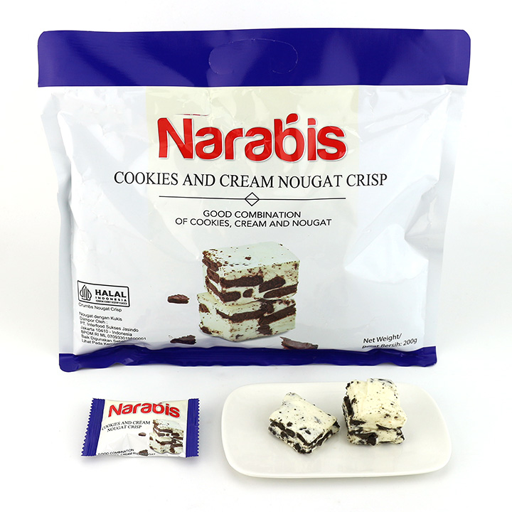 Narabis mixed flavors snowflake crisp cookies pastry cream nougat crisp candy CH-D122