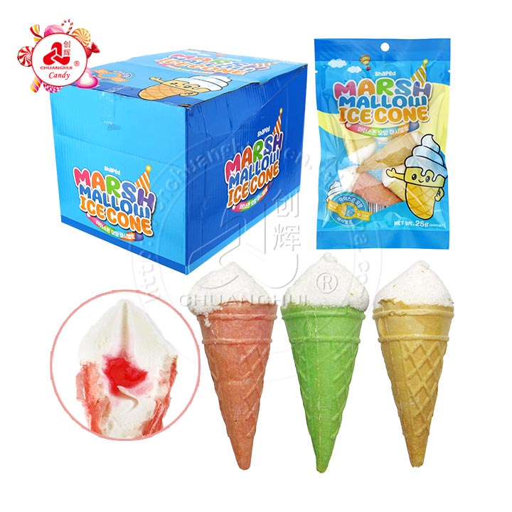 Crispy marshmallow ice cone ice cream marshmallow with jam filling CH-M183