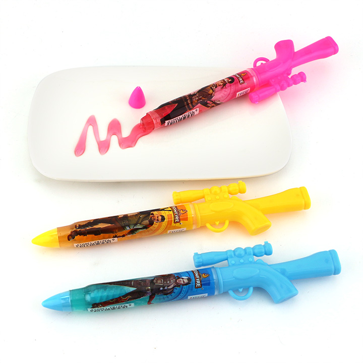 Fruit gel liquid jam gun shape candy stick toy CH-N690