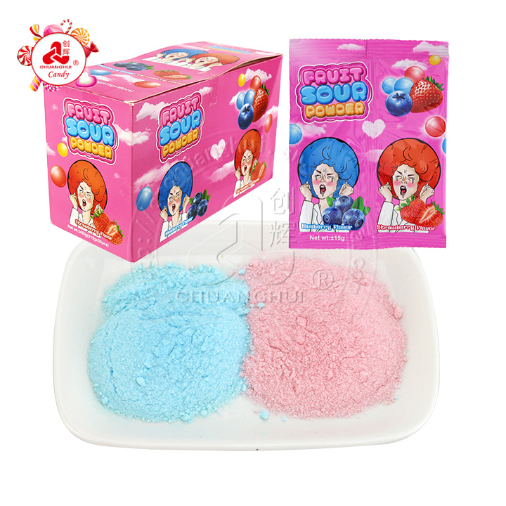 2 in 1 strawberry and blueberry flavored Fruit sour powder candy CH-N692