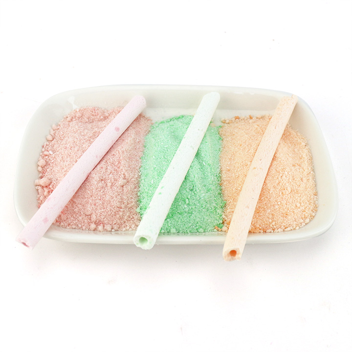Fun Straw shaped pressed candy with fruit flavored powder candy CH-Z271