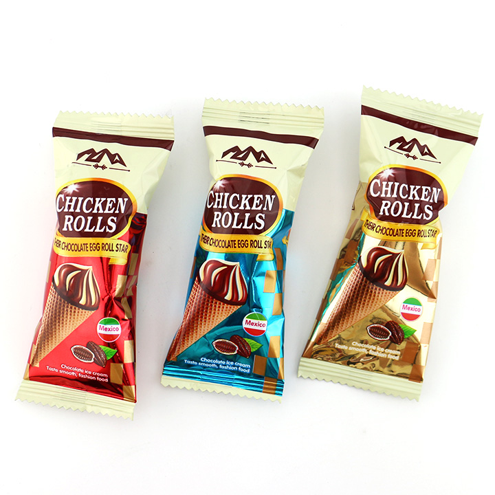 Chicken egg rolls cone biscuit with chocolate jam filling CH-BC124