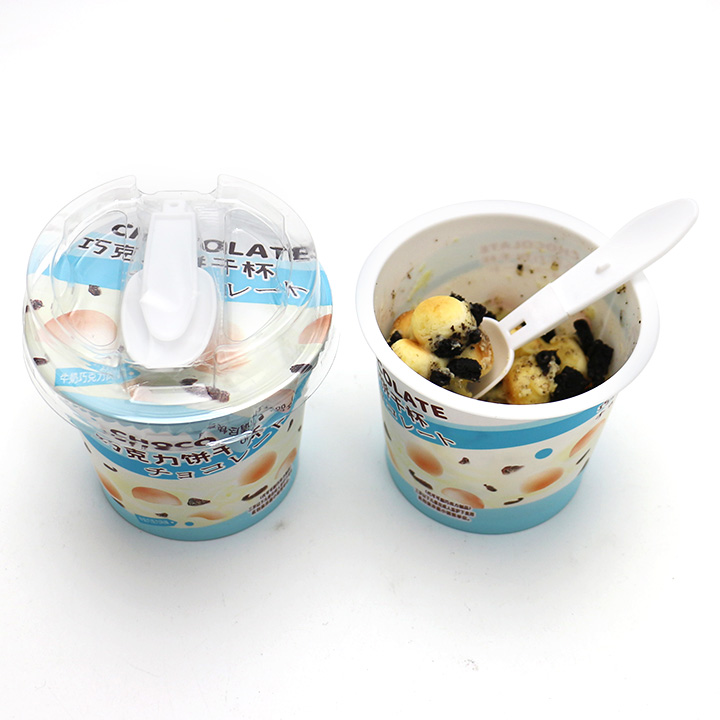 High quality big paper cup packaging 3 in 1 chocolate cream biscuit ball choco cup CH-BC125