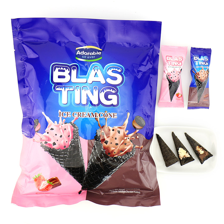 Double Flavors strawberries, chocolate ice cream cone cookies with cream filling CH-D119