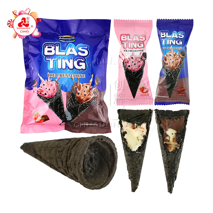 Double Flavors strawberries, chocolate ice cream cone cookies with cream filling CH-D119