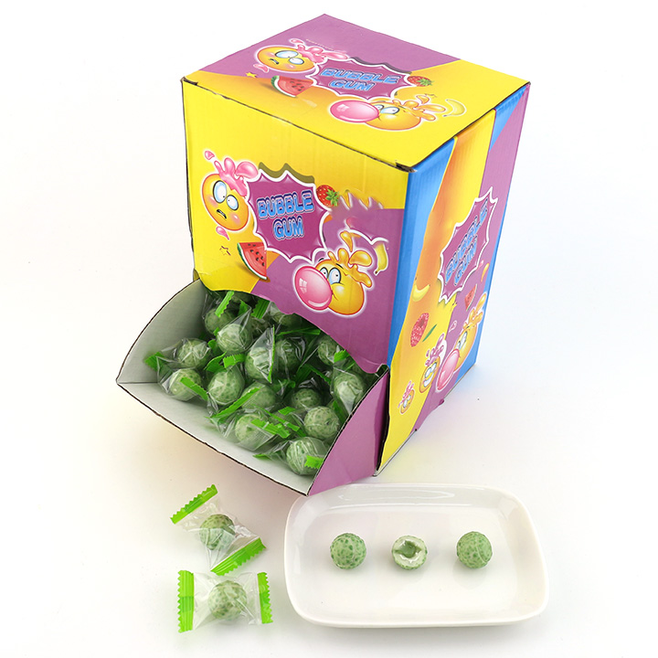 4g olive, lemon, orange shaped fruit flavored bubble gum with jam filling CH-E328