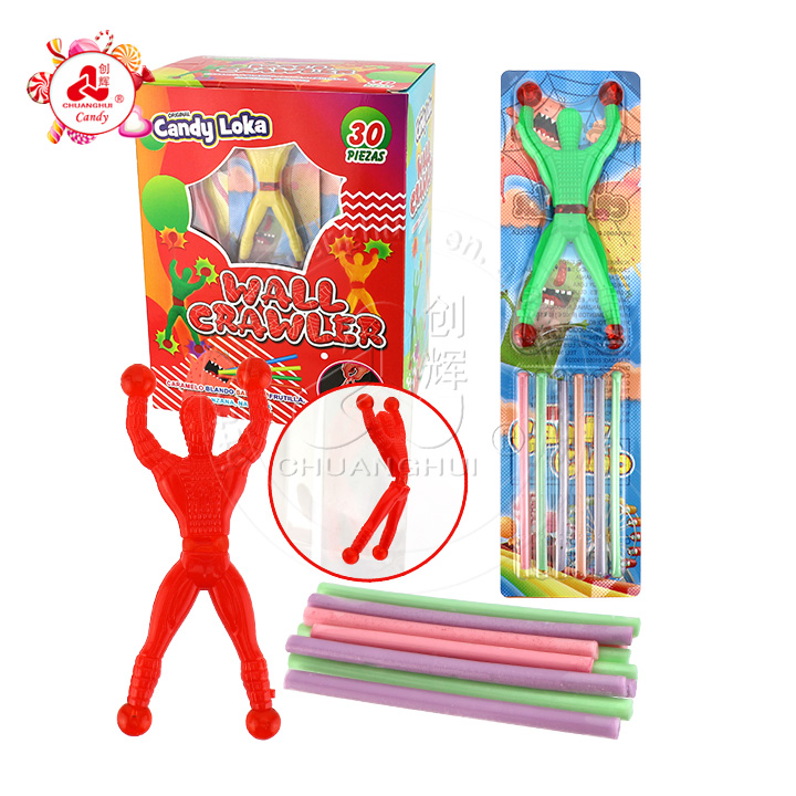 Wall Crawler climbing man toy candy with CC stick straw candy CH-T1286