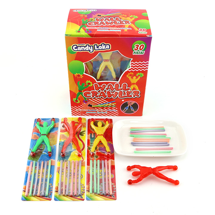 Wall Crawler climbing man toy candy with CC stick straw candy CH-T1286