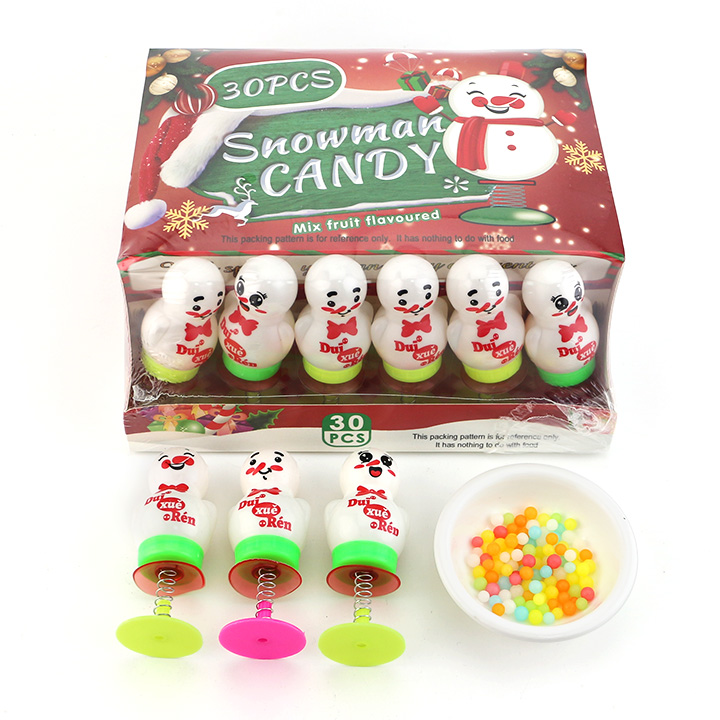 Funny bouncing spring suction-cup snowman jump toy candy CH-T1287