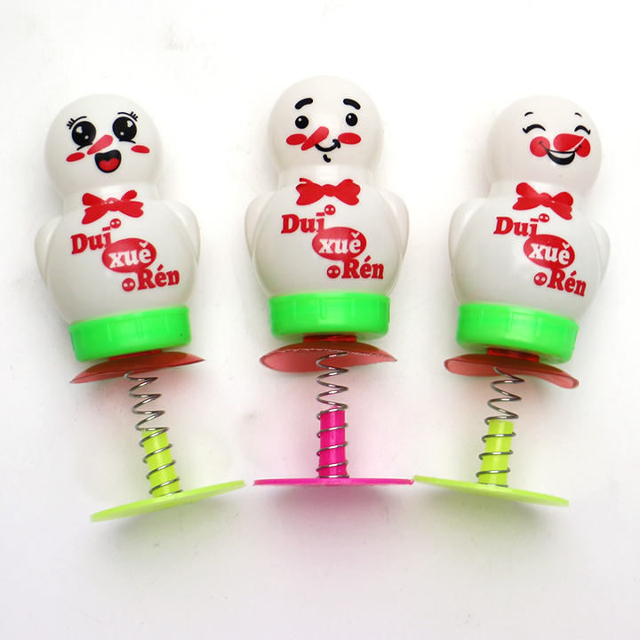 Funny bouncing spring suction-cup snowman jump toy candy CH-T1287