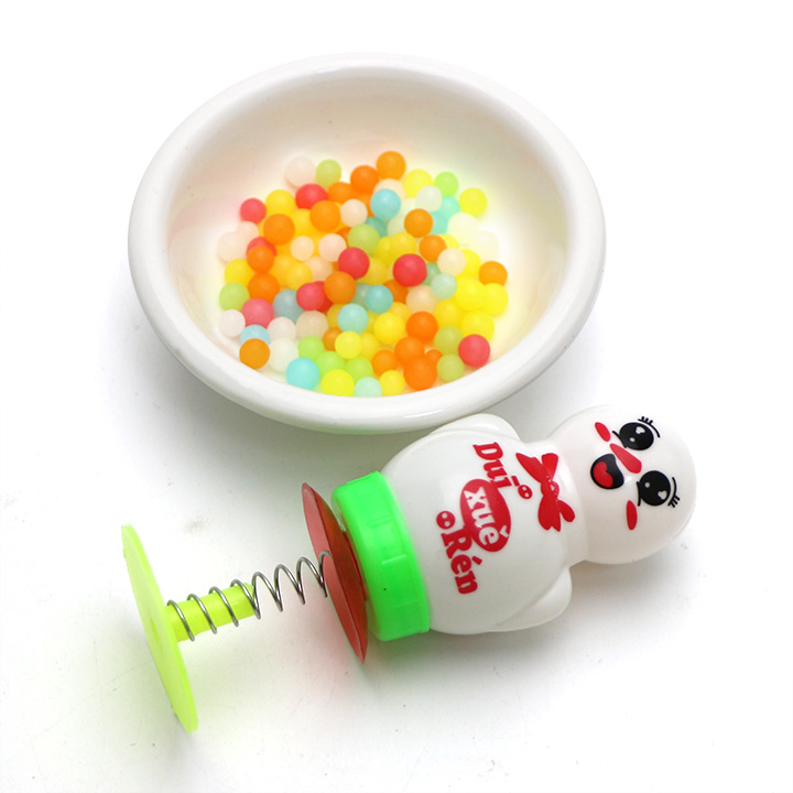 Funny bouncing spring suction-cup snowman jump toy candy CH-T1287