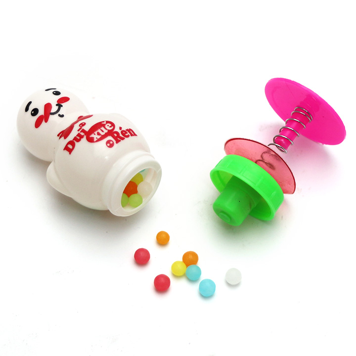 Funny bouncing spring suction-cup snowman jump toy candy CH-T1287