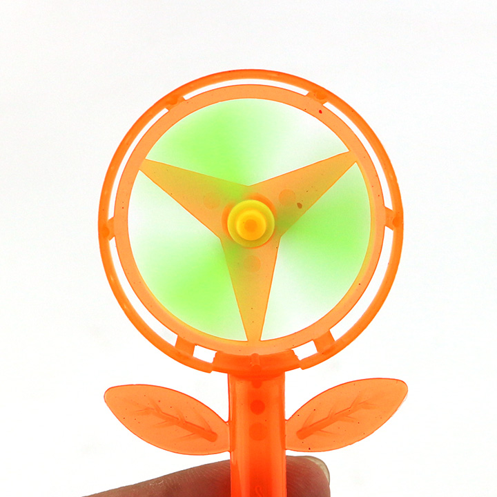 Colorful plastic flower shaped windmill pen toy candy with mini chewing gum CH-T1289