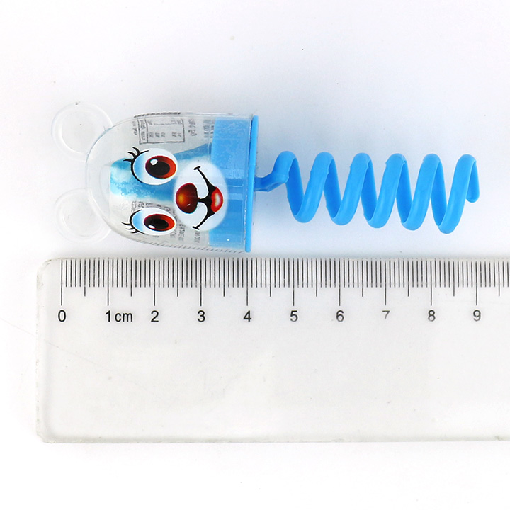 Cartoon bear head shaped finger spring nipple lollipop toy candy with mini colorful pearl candy CH-T1291