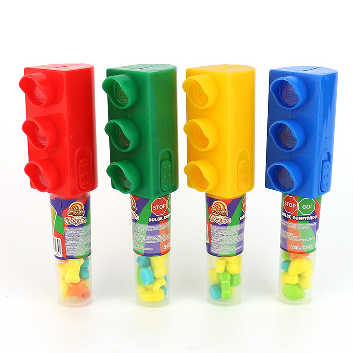 LED flashing traffic light shaped toy candy CH-T1227