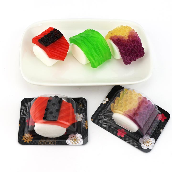 hot sale Japanese Sushi shaped soft gummy candy with marshmallow CH-J584
