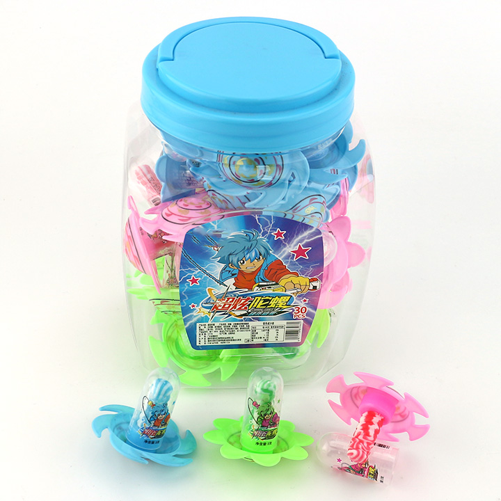 Colorful hand spinning gyro toy candy with nipple hard lollipop CH-T1283