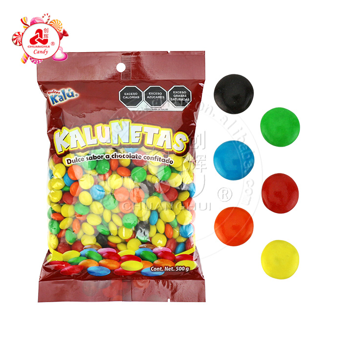 Halal 0.9g colorful crispy sugar coated chocolate bean candy CH-BC126